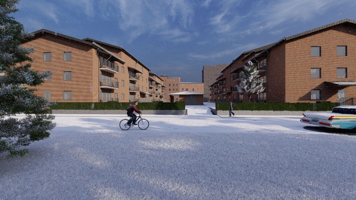 Draft of new city block in Kiruna centre